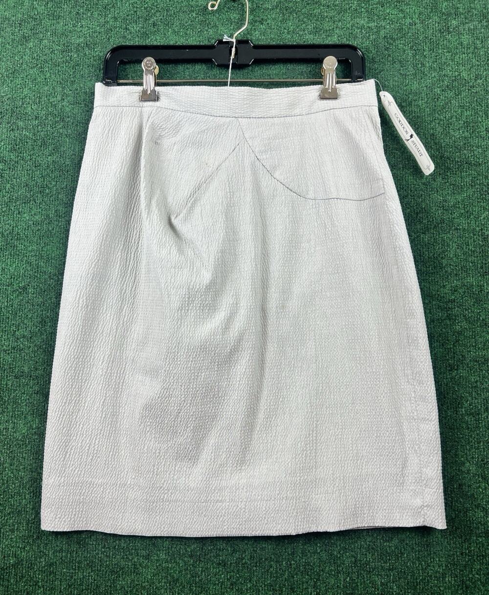 Gordon Stuart Stone Seersucker Pencil Skirt